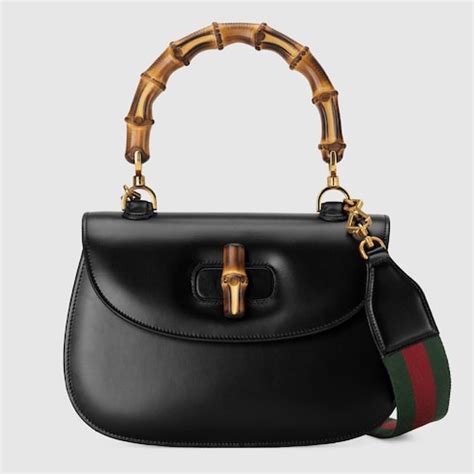 gucci bamboo handle bag black|original gucci bamboo bag.